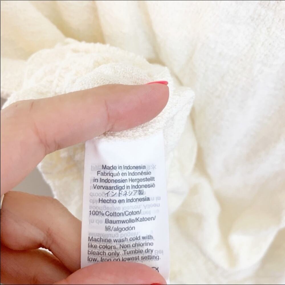 Madewell Texture & Thread Drawstring Cream Top - Picture 6 of 10
